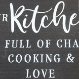 Kitchen Sign Tabletop Decor with Wooden Beads and Tassels