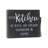 Kitchen Sign Tabletop Decor with Wooden Beads and Tassels