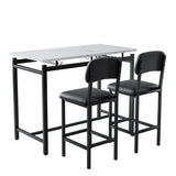 Kitchen Table Set, Dining Table and Chairs for 2, 3 Piece Dining Room Table Set with 2 Upholstered Chairs, Bar Dining Table Set