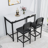 Kitchen Table Set, Dining Table and Chairs for 2, 3 Piece Dining Room Table Set with 2 Upholstered Chairs, Bar Dining Table Set