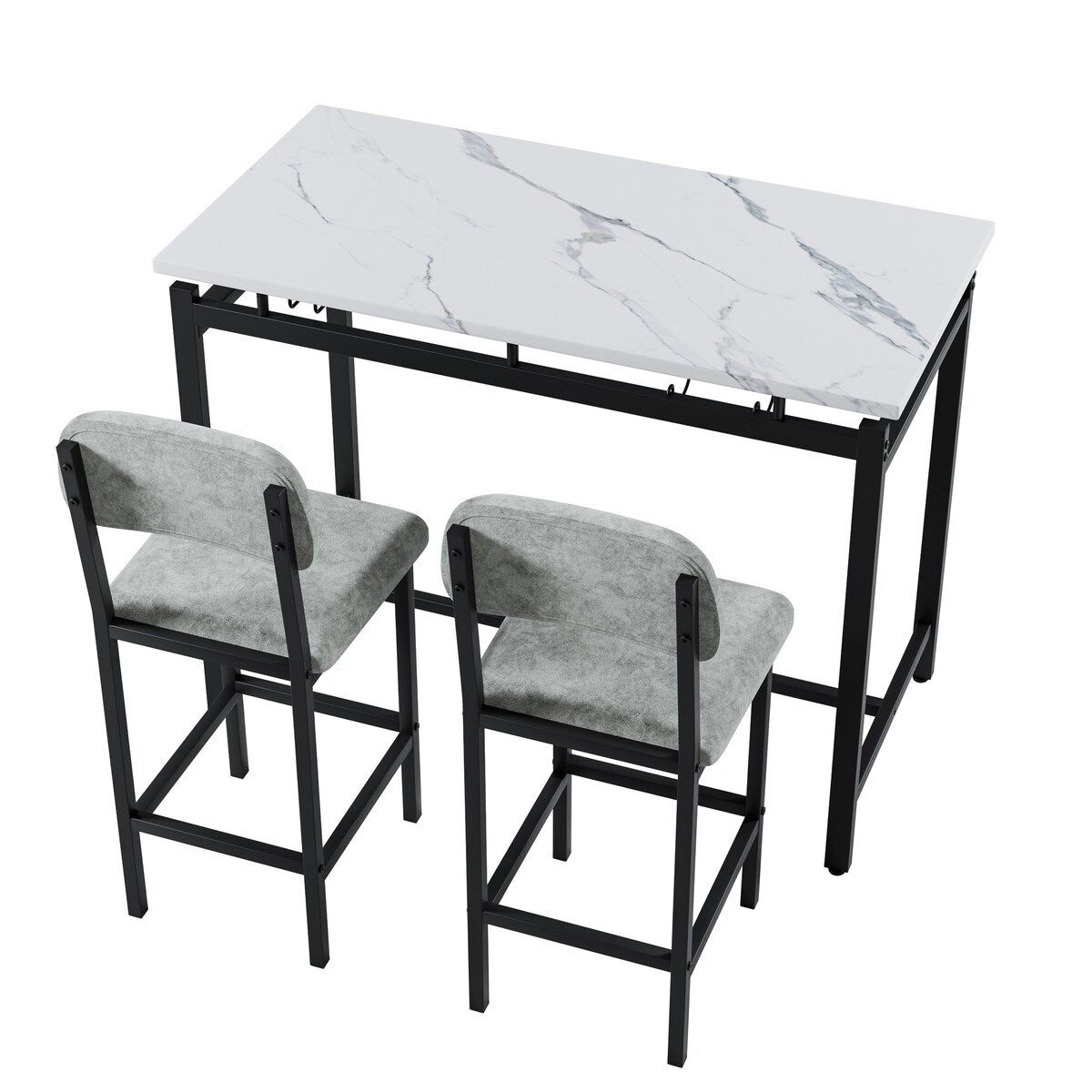 Kitchen Table Set, Dining Table and Chairs for 2, 3 Piece Dining Room Table Set with 2 Upholstered Chairs, Bar Dining Table Set