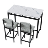 Kitchen Table Set, Dining Table and Chairs for 2, 3 Piece Dining Room Table Set with 2 Upholstered Chairs, Bar Dining Table Set