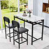 Kitchen Table Set, Dining Table and Chairs for 2, 3 Piece Dining Room Table Set with 2 Upholstered Chairs, Bar Dining Table Set