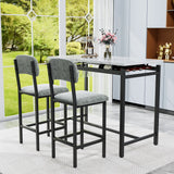 Kitchen Table Set, Dining Table and Chairs for 2, 3 Piece Dining Room Table Set with 2 Upholstered Chairs, Bar Dining Table Set