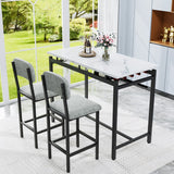 Kitchen Table Set, Dining Table and Chairs for 2, 3 Piece Dining Room Table Set with 2 Upholstered Chairs, Bar Dining Table Set
