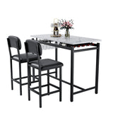 Kitchen Table Set, Dining Table and Chairs for 2, 3 Piece Dining Room Table Set with 2 Upholstered Chairs, Bar Dining Table Set
