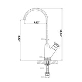 Kitchen Water Lead-Free Drinking Filter Faucet, Stainless Steel Finish - 4.92*8.82*11.34