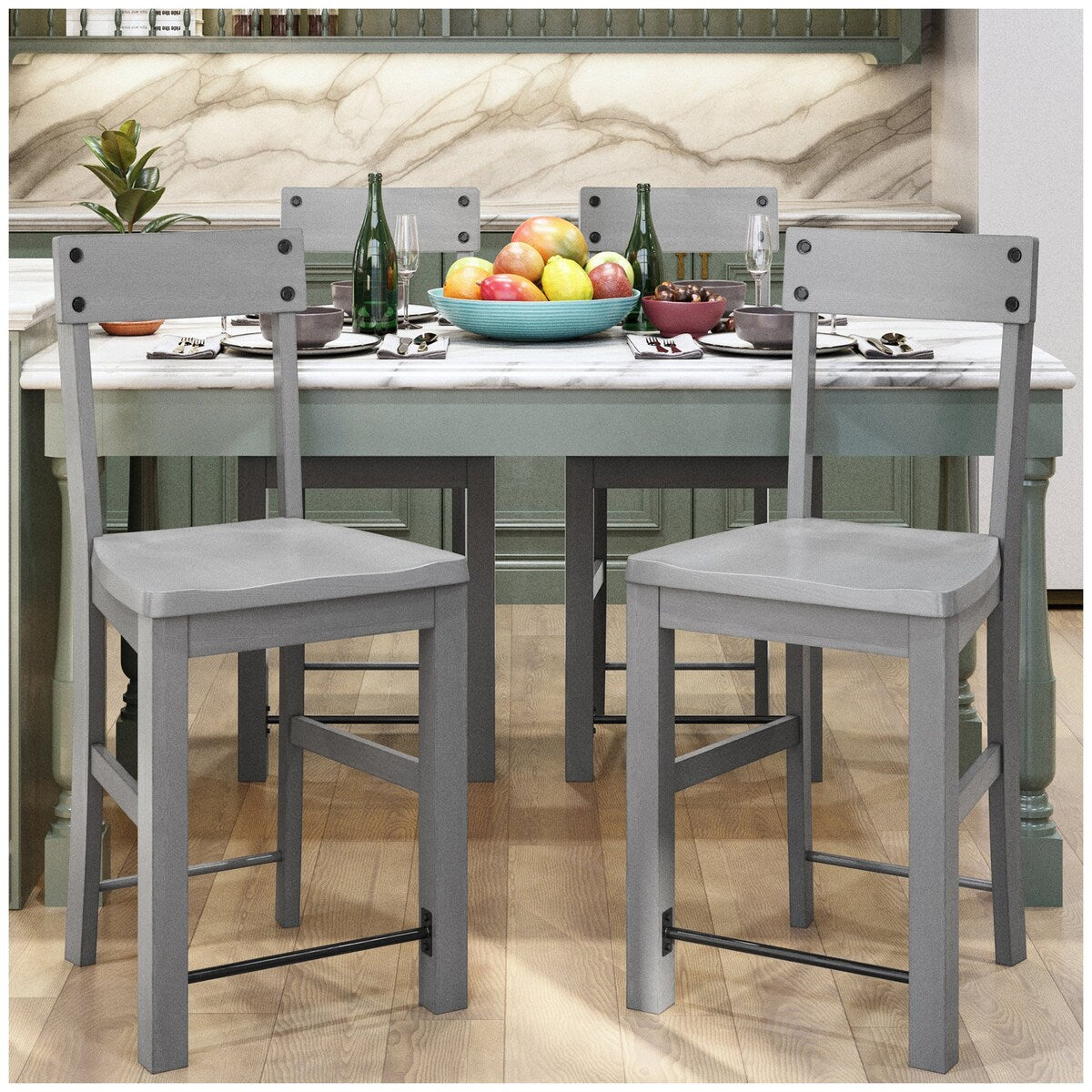 Kitchen & Dining Room Chairs - Espresso 40” Dining Chairs Set of 4