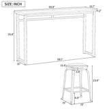 Kitchen counter height dining table with 3 barstools