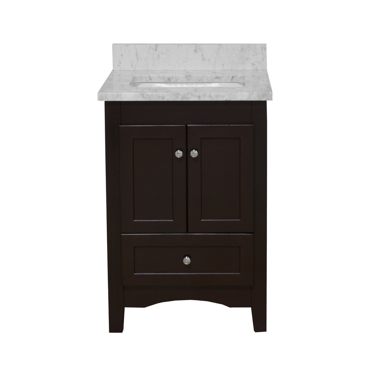 KitchenBathCollection Abbey 24" Bathroom Vanity with Carrara Marble Top