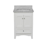 KitchenBathCollection Abbey 24" Bathroom Vanity with Carrara Marble Top