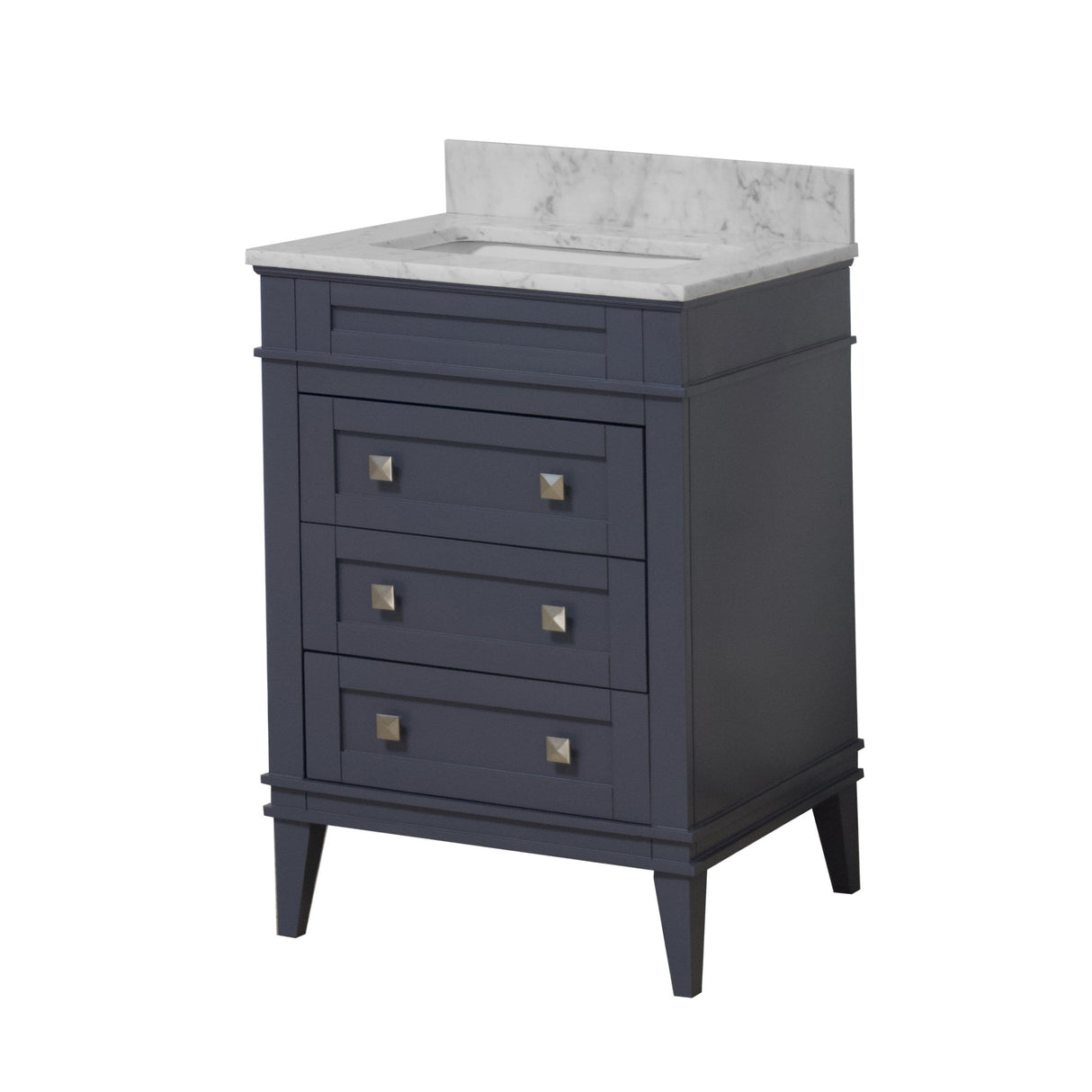 KitchenBathCollection Eleanor 24" Bathroom Vanity with Carrara Marble Top