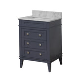 KitchenBathCollection Eleanor 24" Bathroom Vanity with Carrara Marble Top