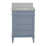 KitchenBathCollection Eleanor 24" Bathroom Vanity with Carrara Marble Top