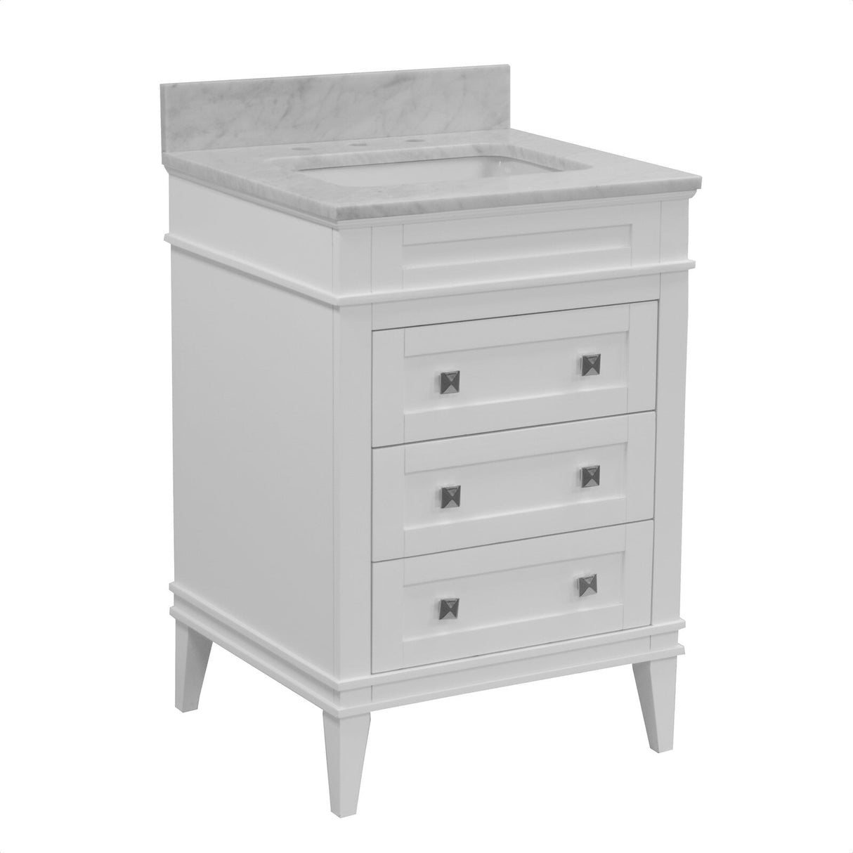 KitchenBathCollection Eleanor 24" Bathroom Vanity with Carrara Marble Top