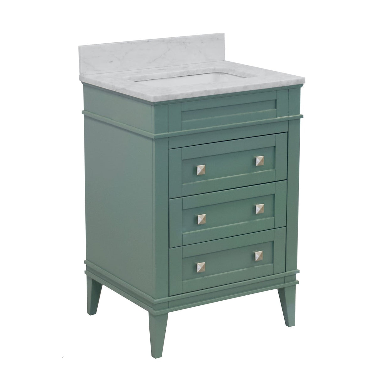 KitchenBathCollection Eleanor 24" Bathroom Vanity with Carrara Marble Top