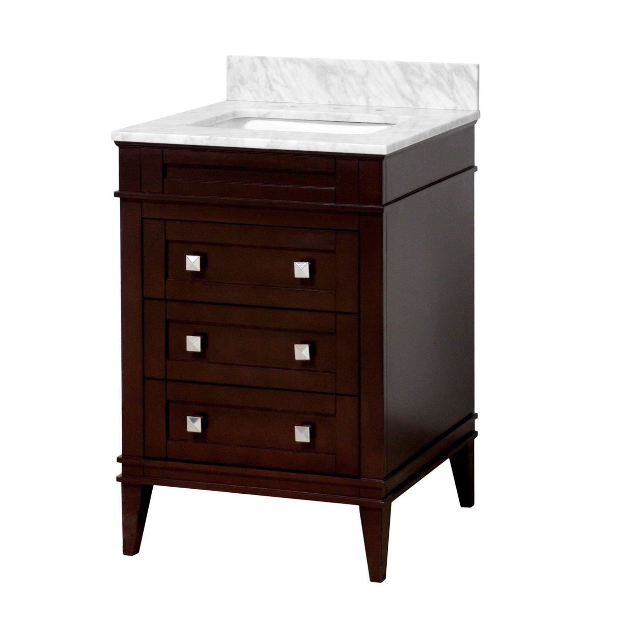 KitchenBathCollection Eleanor 24" Bathroom Vanity with Carrara Marble Top