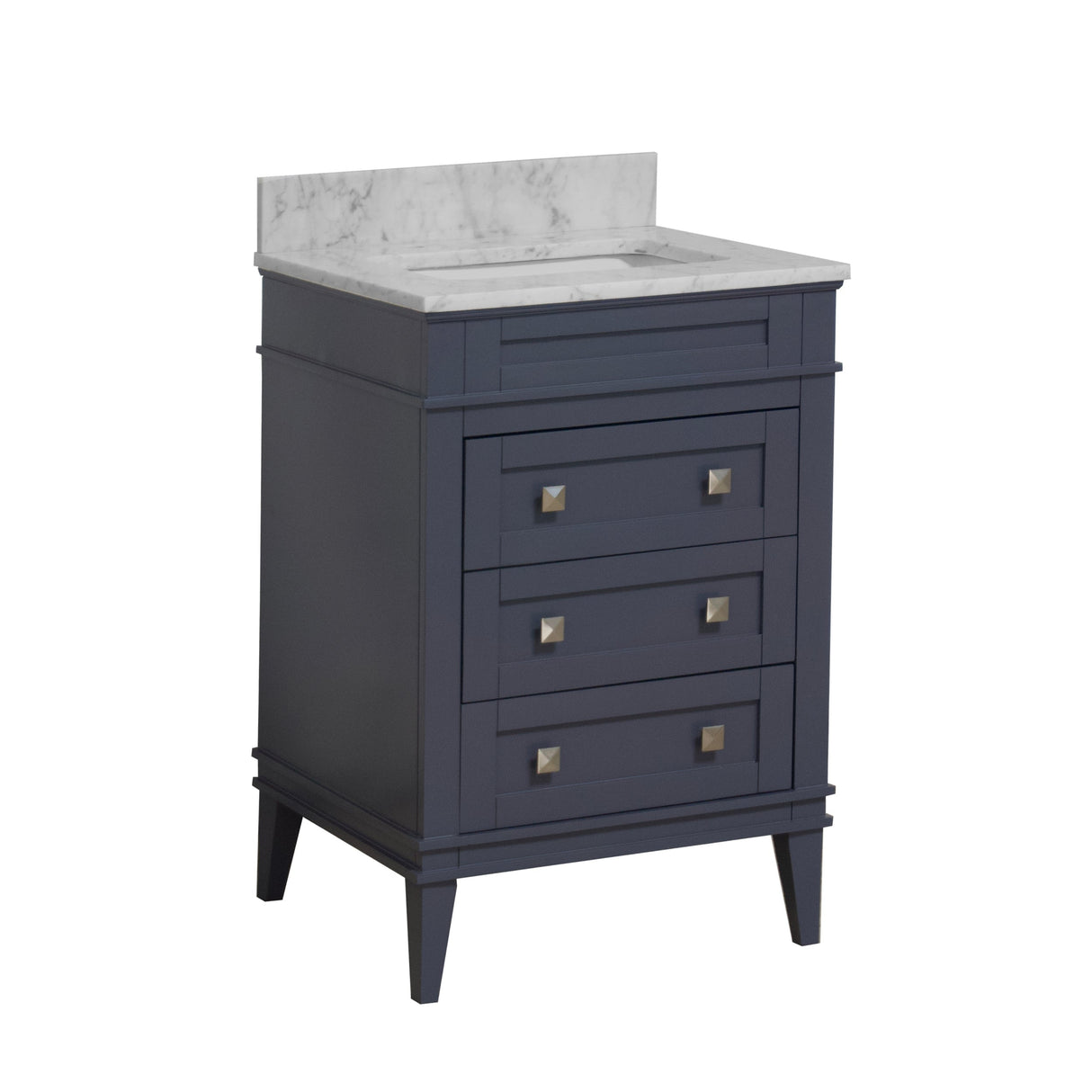 KitchenBathCollection Eleanor 24" Bathroom Vanity with Carrara Marble Top