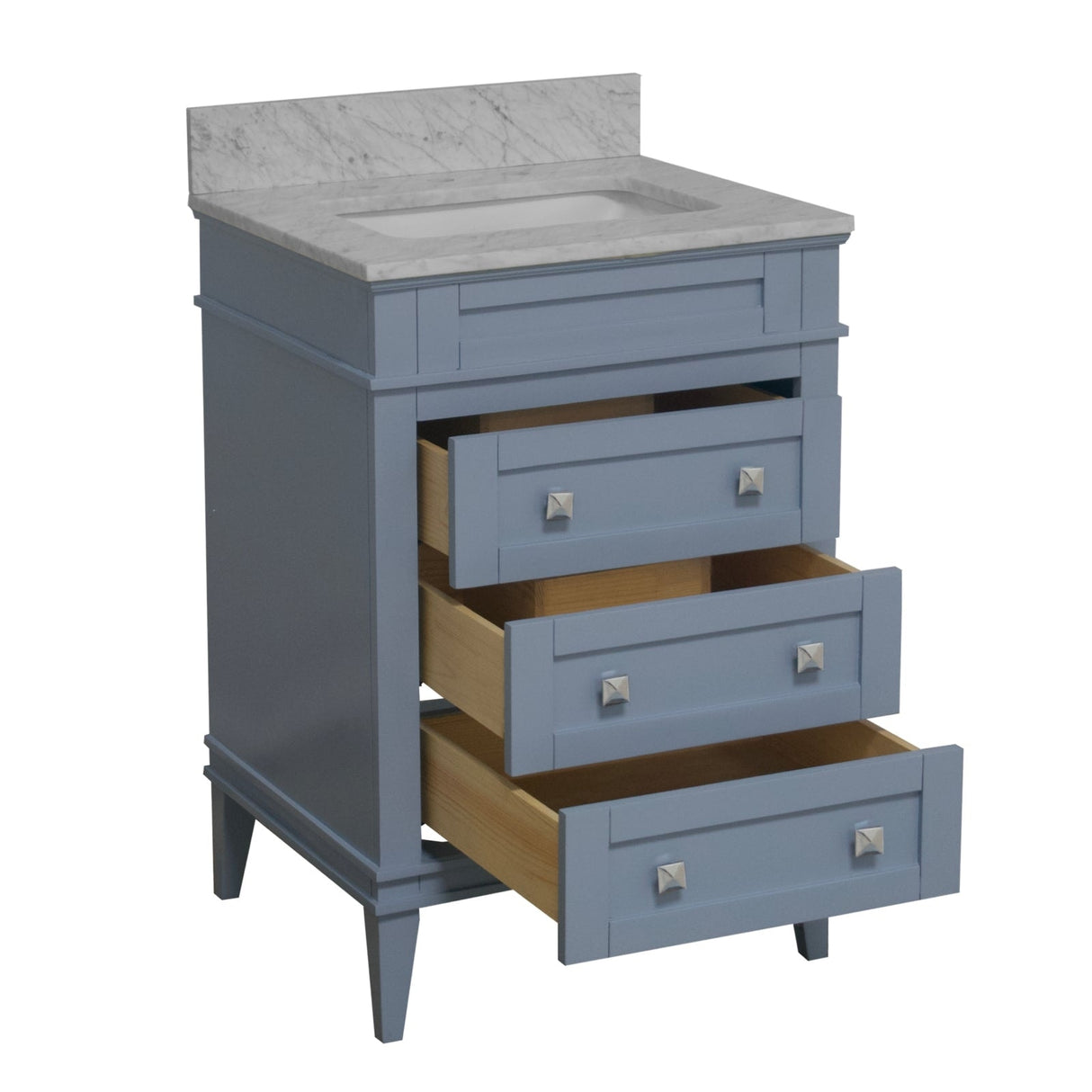 KitchenBathCollection Eleanor 24" Bathroom Vanity with Carrara Marble Top