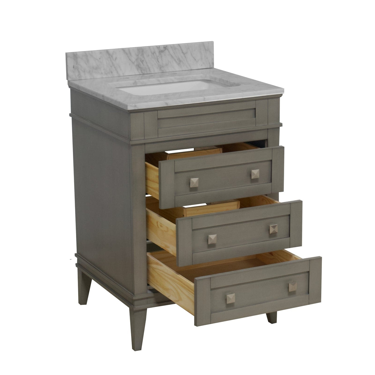 KitchenBathCollection Eleanor 24" Bathroom Vanity with Carrara Marble Top