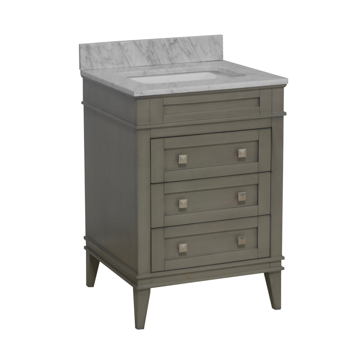 KitchenBathCollection Eleanor 24" Bathroom Vanity with Carrara Marble Top