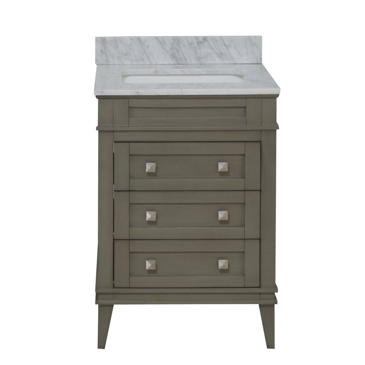 KitchenBathCollection Eleanor 24" Bathroom Vanity with Carrara Marble Top