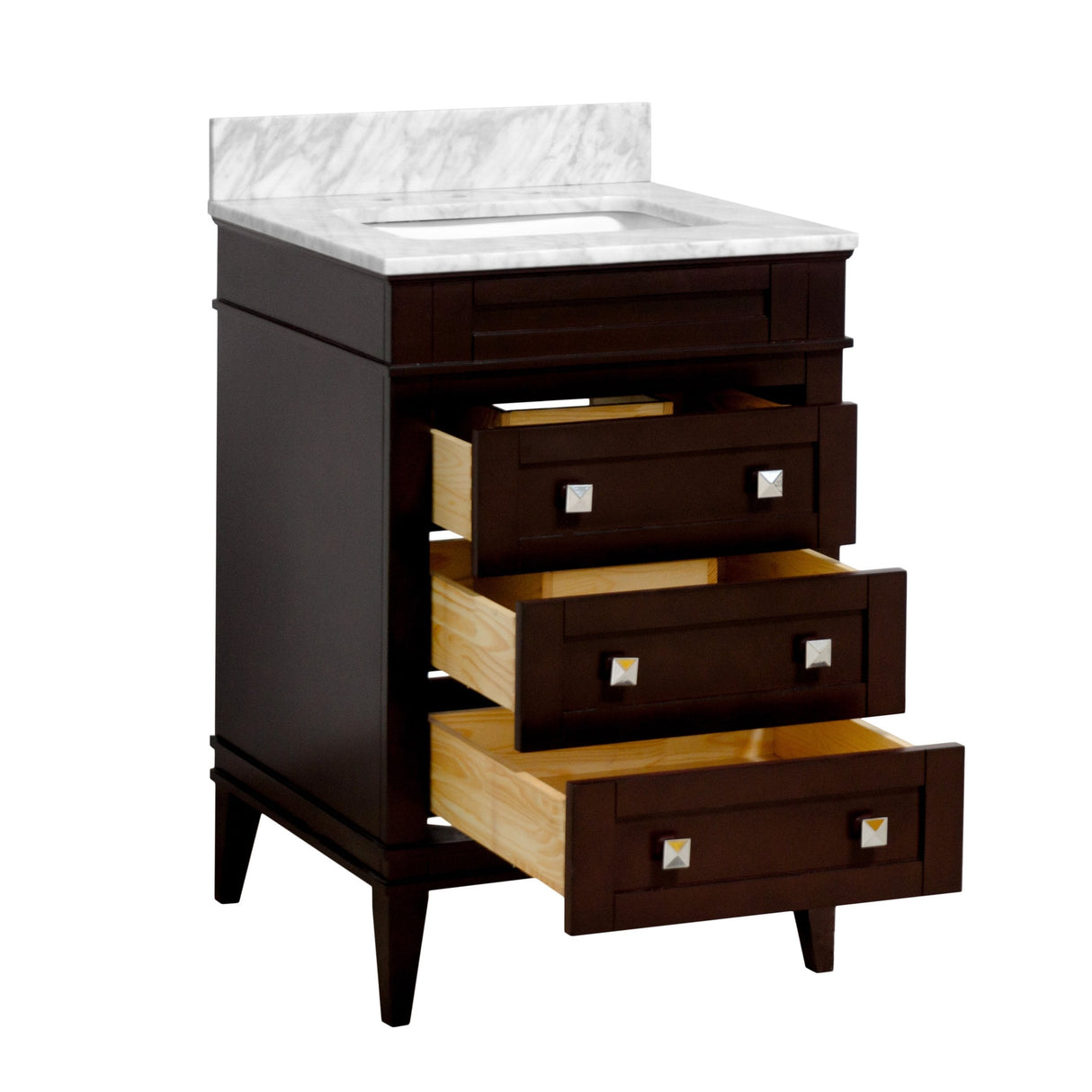 KitchenBathCollection Eleanor 24" Bathroom Vanity with Carrara Marble Top