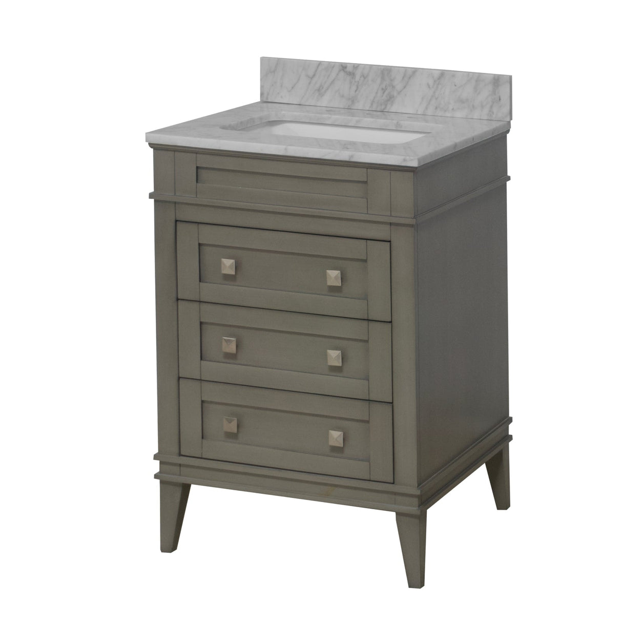 KitchenBathCollection Eleanor 24" Bathroom Vanity with Carrara Marble Top