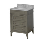 KitchenBathCollection Eleanor 24" Bathroom Vanity with Carrara Marble Top