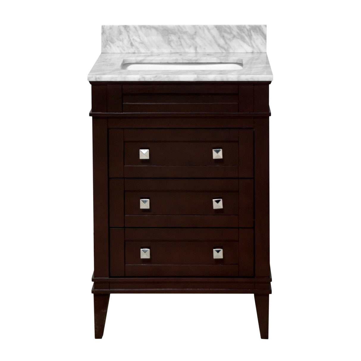 KitchenBathCollection Eleanor 24" Bathroom Vanity with Carrara Marble Top
