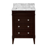 KitchenBathCollection Eleanor 24" Bathroom Vanity with Carrara Marble Top