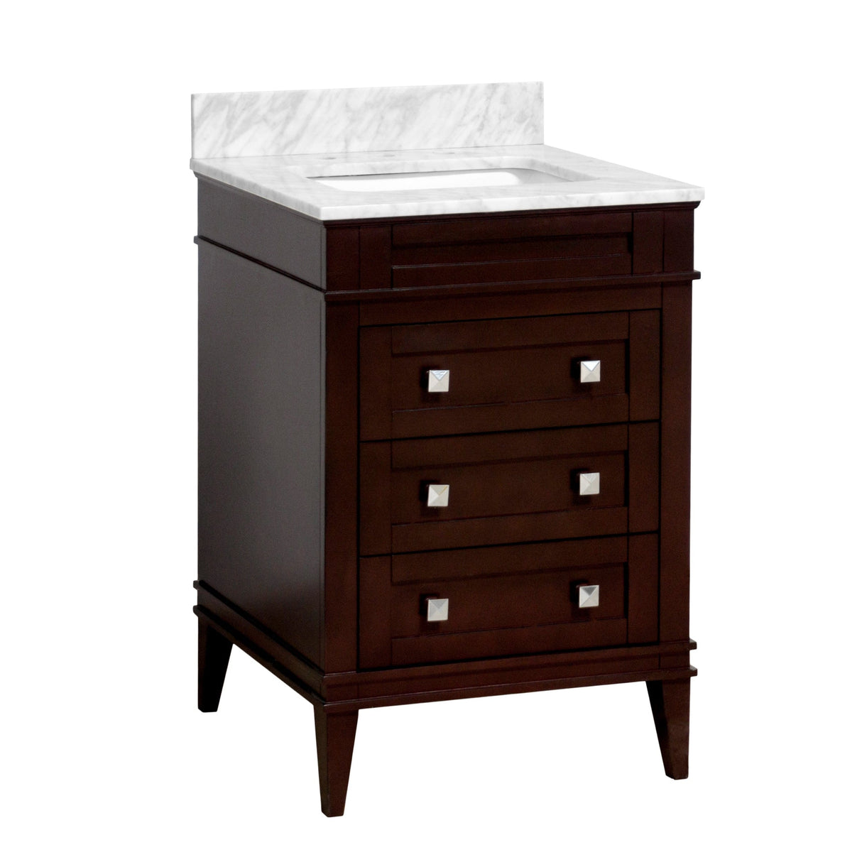 KitchenBathCollection Eleanor 24" Bathroom Vanity with Carrara Marble Top