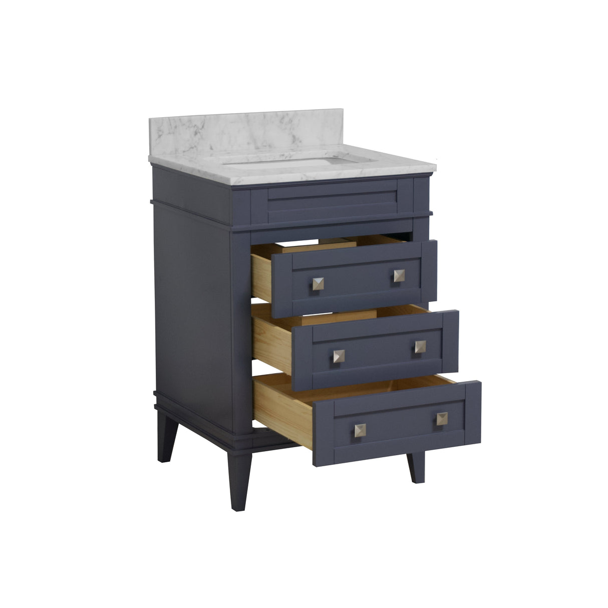 KitchenBathCollection Eleanor 24" Bathroom Vanity with Carrara Marble Top