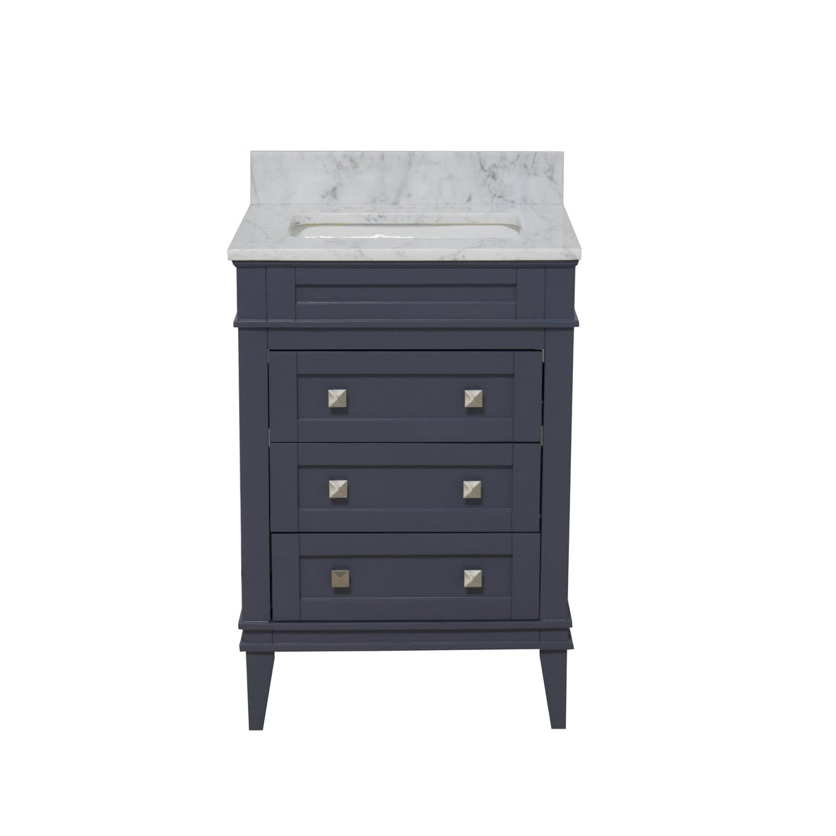 KitchenBathCollection Eleanor 24" Bathroom Vanity with Carrara Marble Top