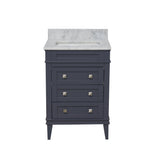 KitchenBathCollection Eleanor 24" Bathroom Vanity with Carrara Marble Top