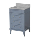 KitchenBathCollection Eleanor 24" Bathroom Vanity with Carrara Marble Top