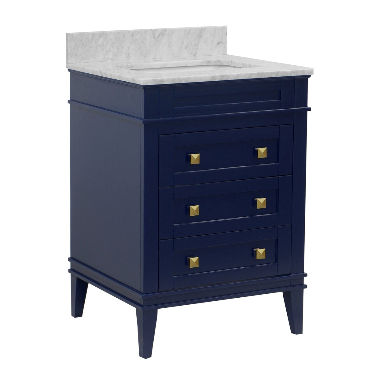 KitchenBathCollection Eleanor 24" Bathroom Vanity with Carrara Marble Top