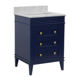 KitchenBathCollection Eleanor 24" Bathroom Vanity with Carrara Marble Top