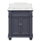 KitchenBathCollection Elizabeth 30" Bathroom Vanity with Quartz Top