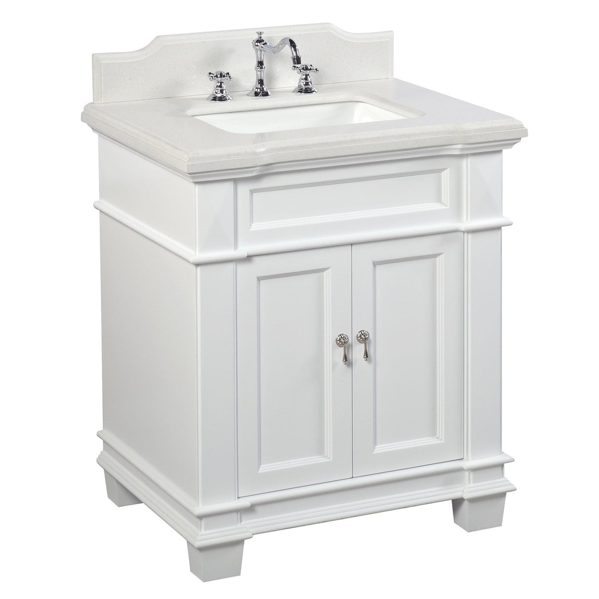 KitchenBathCollection Elizabeth 30" Bathroom Vanity with Quartz Top