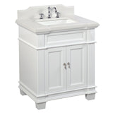 KitchenBathCollection Elizabeth 30" Bathroom Vanity with Quartz Top