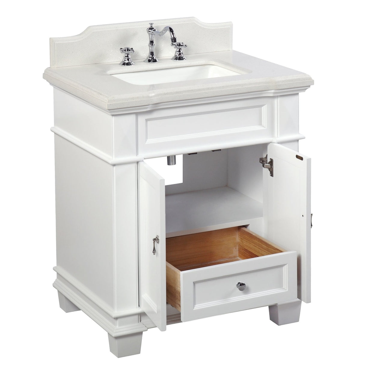 KitchenBathCollection Elizabeth 30" Bathroom Vanity with Quartz Top