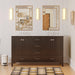 KitchenBathCollection Horizon 60" Double Bathroom Vanity with Carrara Marble Top