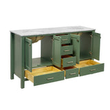 KitchenBathCollection Horizon 60" Double Bathroom Vanity with Carrara Marble Top
