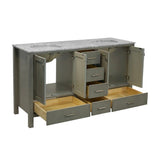 KitchenBathCollection Horizon 60" Double Bathroom Vanity with Carrara Marble Top