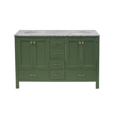 KitchenBathCollection Horizon 60" Double Bathroom Vanity with Carrara Marble Top