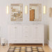 KitchenBathCollection Horizon 60" Double Bathroom Vanity with Carrara Marble Top