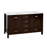 KitchenBathCollection Horizon 60" Double Bathroom Vanity with Carrara Marble Top