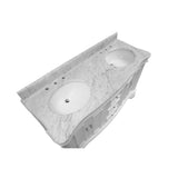 KitchenBathCollection Katherine 60" Double Bathroom Vanity with Carrara Marble Top