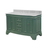 KitchenBathCollection Katherine 60" Double Bathroom Vanity with Carrara Marble Top